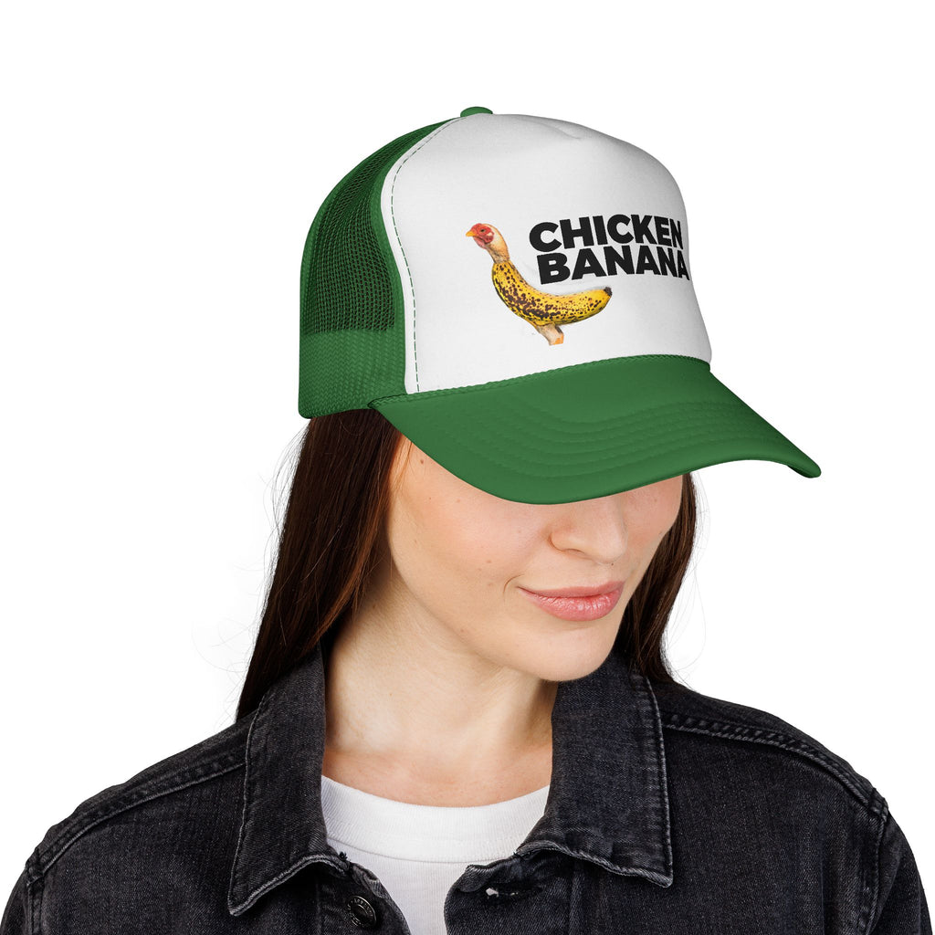 Chicken Banana Trucker Hat — Funny Novelty Farm Animal Cap