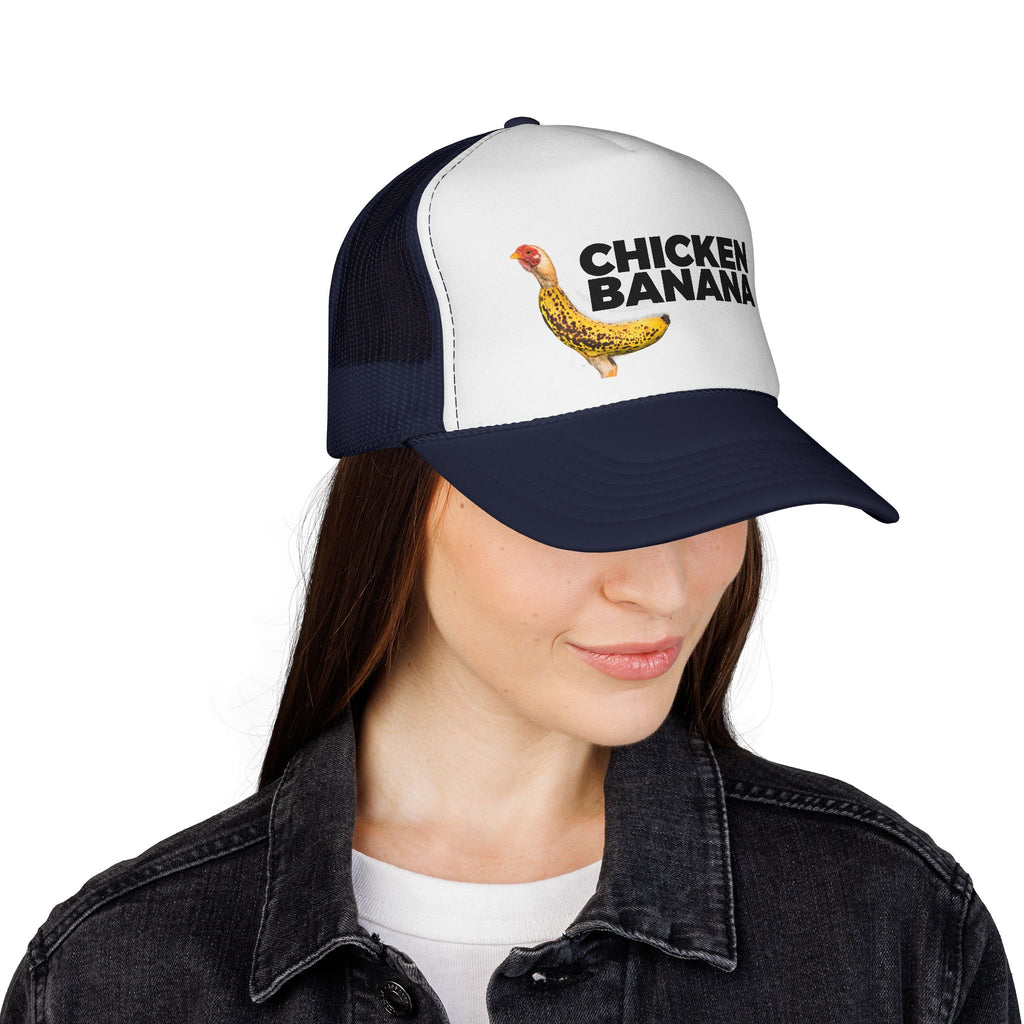 Chicken Banana Trucker Hat — Funny Novelty Farm Animal Cap