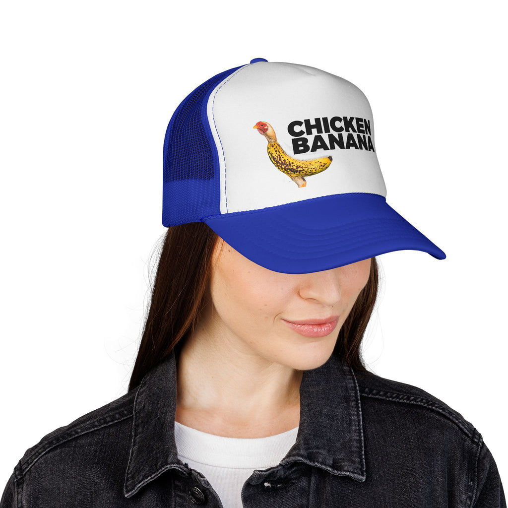 Chicken Banana Trucker Hat — Funny Novelty Farm Animal Cap