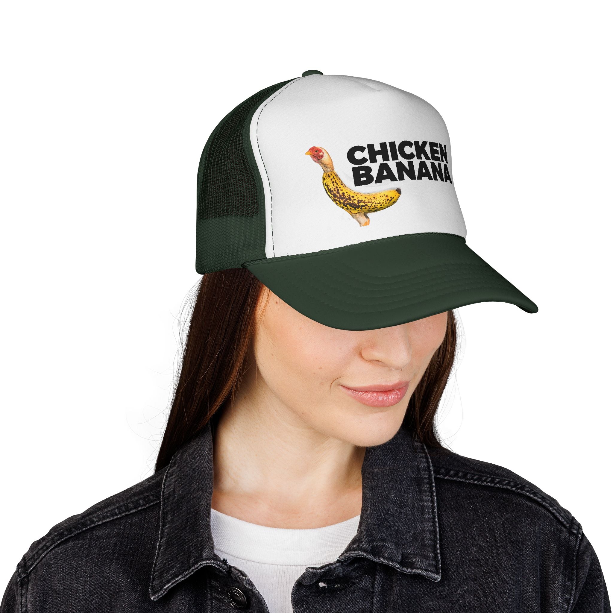 Chicken Banana Trucker Hat — Funny Novelty Farm Animal Cap